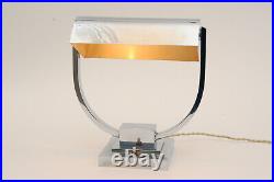 Lampe de bureau Art Deco en laiton nickelé CIRCA 1930