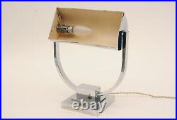 Lampe de bureau Art Deco en laiton nickelé CIRCA 1930