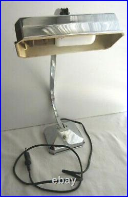 Lampe de bureau PIROUETTE Art Déco 1930, lampe articulée en métal chromé