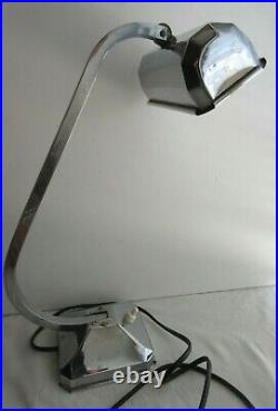 Lampe de bureau PIROUETTE Art Déco 1930, lampe articulée en métal chromé