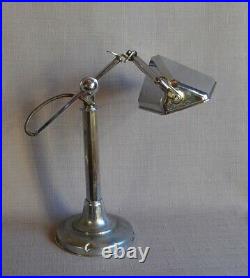Lampe de bureau PIROUETT pirouette art deco chrome vintage 1930 jieldé jumo