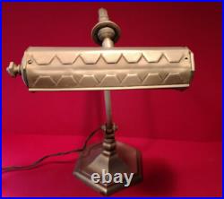 Lampe de bureau art deco 1930 bronze nikelé