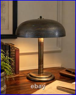Lampe de bureau champignon 1930 Art Déco moderniste esprit Bauhaus laiton patiné