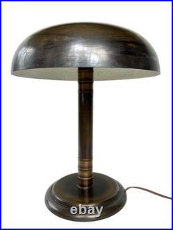 Lampe de bureau champignon 1930 Art Déco moderniste esprit Bauhaus laiton patiné