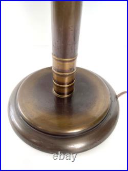 Lampe de bureau champignon 1930 Art Déco moderniste esprit Bauhaus laiton patiné