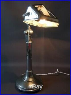 Lampe de bureau orientable PIROUETT vintage atelier chrome Art Déco 1930