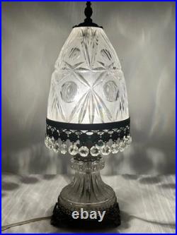 Lampe de chevet à poser en cristal taillé- art déco