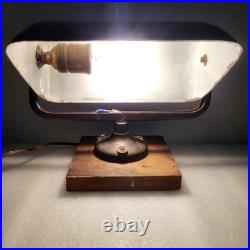 Lampe de notaire, banquier, bureau en metal émaillé, 1920,30, art déco