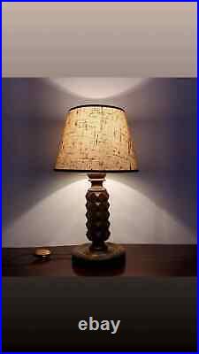 Lampe de table Charles Dudouyt en chêne art deco