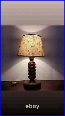Lampe de table Charles Dudouyt en chêne art deco