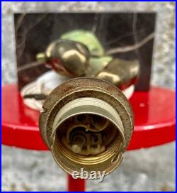 Lampe de table art déco perroquet ou perruche / Socle marbre/ Oiseaux en métal