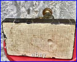 Lampe de table art déco perroquet ou perruche / Socle marbre/ Oiseaux en métal