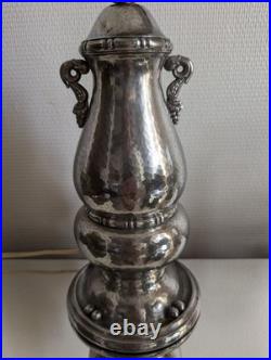 Lampe de table en étain martelé des années 1920 par GEROTIN Danemark 36 cm