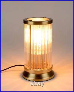 Lampe de table marine art déco laiton et verre tige style gratte-ciel lampe d