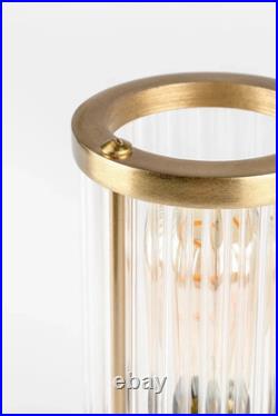 Lampe de table marine art déco laiton et verre tige style gratte-ciel lampe d