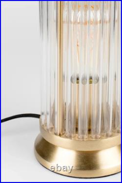 Lampe de table marine art déco laiton et verre tige style gratte-ciel lampe d