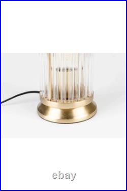 Lampe de table marine art déco laiton et verre tige style gratte-ciel lampe d