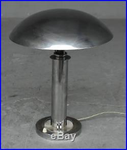 Lampe du bureau champignon métal chromé style Art déco 1930