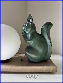 Lampe écureuil régule signée M. Font Art Déco 1930 sculpteur animalier