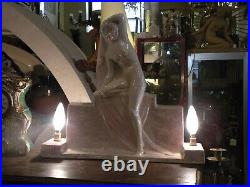 Lampe en Céramique Fanny Rozet Femme nue sur son piédestal époque ART DECO
