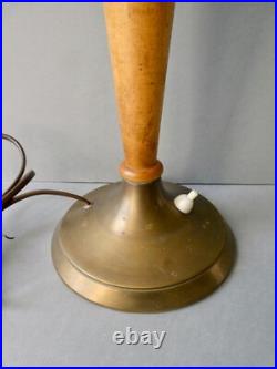 Lampe en métal, bois et opaline, style Mazda, Art Deco, années 60