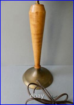 Lampe en métal, bois et opaline, style Mazda, Art Deco, années 60