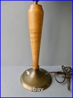 Lampe en métal, bois et opaline, style Mazda, Art Deco, années 60