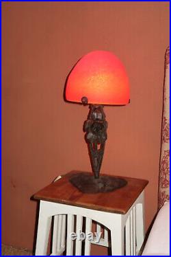 Lampe fer forgé edgard brandt Art- Nouveau Art-Deco