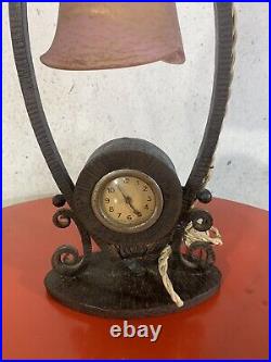 Lampe horloge art deco dlg Edgar Brandt Muller