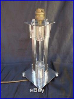 Lampe moderniste cristal bronze nickele vers 1950 attribué Jacques Adnet