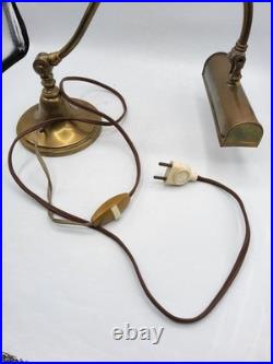 Lampe orientable de piano ou notaire en laiton Art Déco début XXème