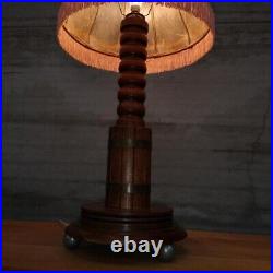 Lampe rustique chêne dans le gout de charles dudouyt art deco 1940 1950