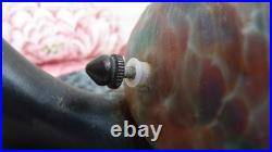 Lampe style Art Déco Escargot Bronze coquille pate de verre socle Marbre Vintage
