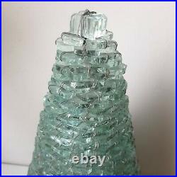 Lampe table Cone conique morceaux de verre metal luminaire light vintage brut