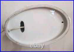 Lampe table faience sculpture femme vintage 70 globe verre style art deco