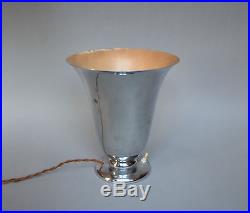 Lampe veilleuse Art Deco en metal chromé 24 cm