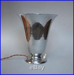 Lampe veilleuse Art Deco en metal chromé 24 cm