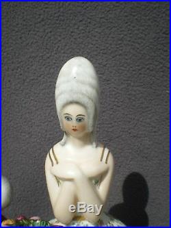 Lampe veilleuse art deco 1930 CHANTERAUD antique perfume lamp woman statue femme