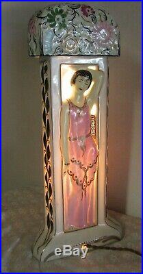 Lampe veilleuse brûle parfum coloniale Limoges signée RAUCHE (DUCHAUSSY)