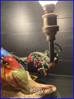 Lampe veilleuse oiseaux en céramique porcelaine perles Art nouveau déco bird