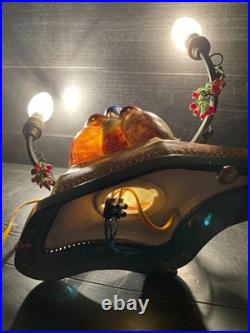 Lampe veilleuse oiseaux en céramique porcelaine perles Art nouveau déco bird