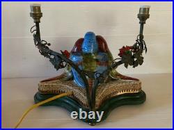 Lampe veilleuse oiseaux en céramique porcelaine perles Art nouveau déco bird