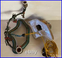 Lampe veilleuse oiseaux en céramique porcelaine perles Art nouveau déco bird