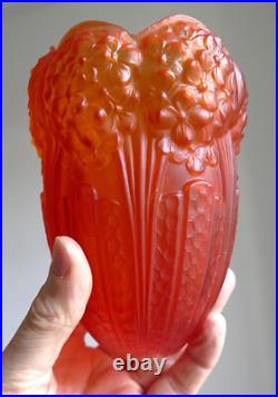 Lampe veilleuse tulipe Art Déco aux hortensias HETTIER-VINCENT & MULLER