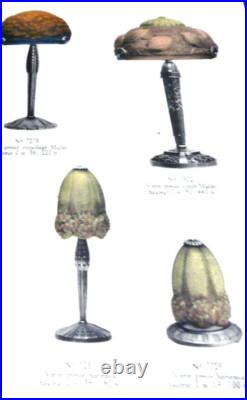 Lampe veilleuse tulipe Art Déco aux hortensias HETTIER-VINCENT & MULLER