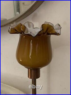 Lampe vintage design moderniste socle en plexiglass cuivre sublime tulipe