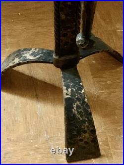 Lampe vintage tripode art deco fer forgé ferronnerie d'art signée FERRO ARTE