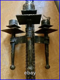 Lampe vintage tripode art deco fer forgé ferronnerie d'art signée FERRO ARTE