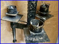 Lampe vintage tripode art deco fer forgé ferronnerie d'art signée FERRO ARTE