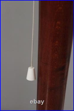 Lampe vintage type Mazda bois laiton & opaline Design Art Déco